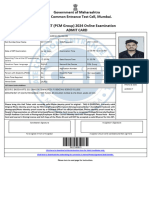 Government of Maharashtra State Common Entrance Test Cell, Mumbai. MHT-CET (PCM Group) 2024 Online Examination Admit Card