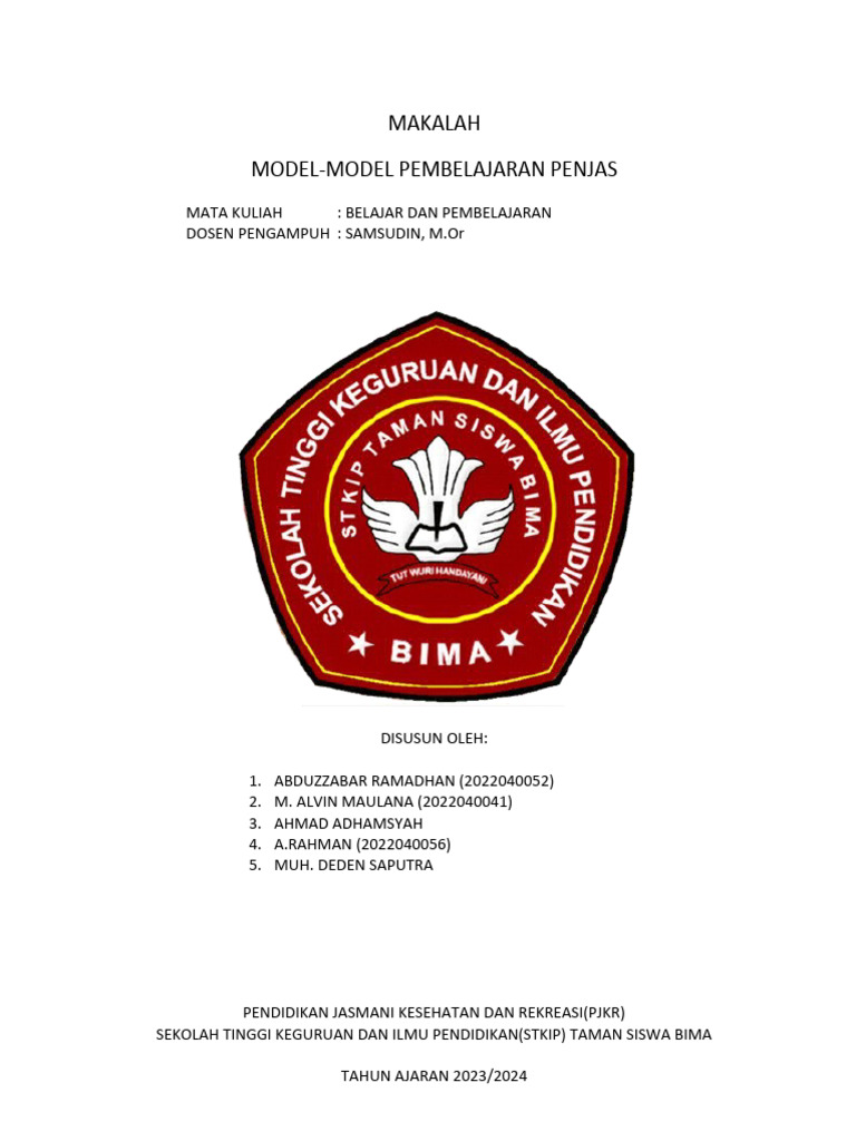 Model Pembelajaran Penjas Efektif 2023 | PDF | Karier & Perkembangan