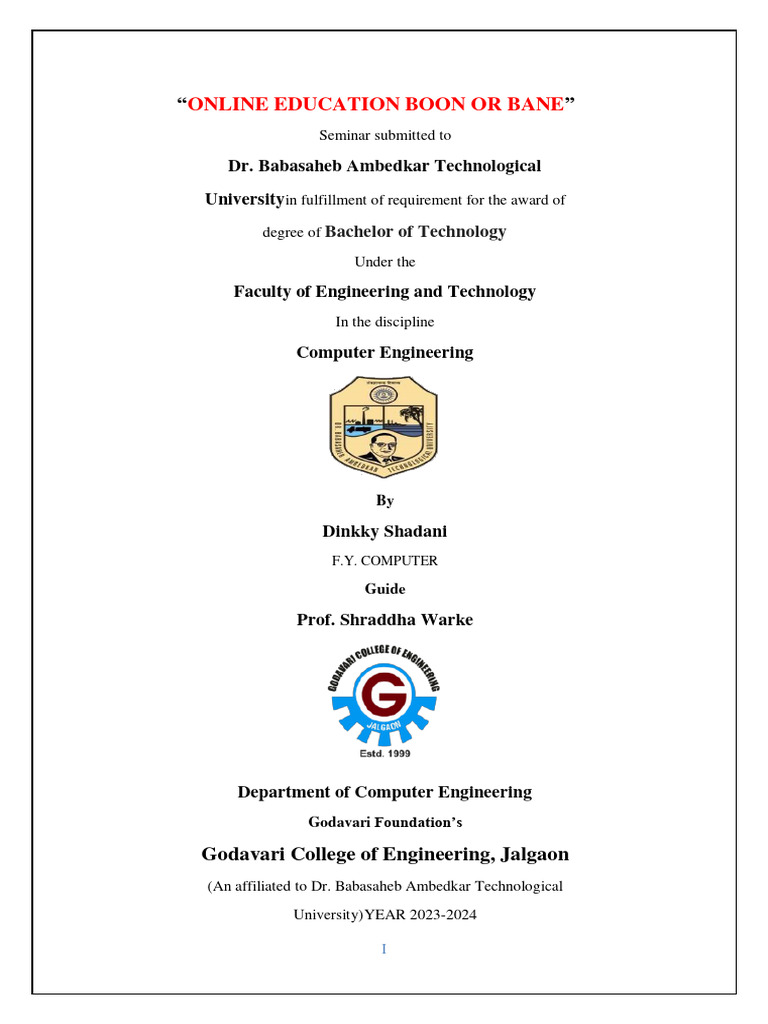 ONLINE EDUCATION BOON OR BANE (1) | PDF | Educational Technology