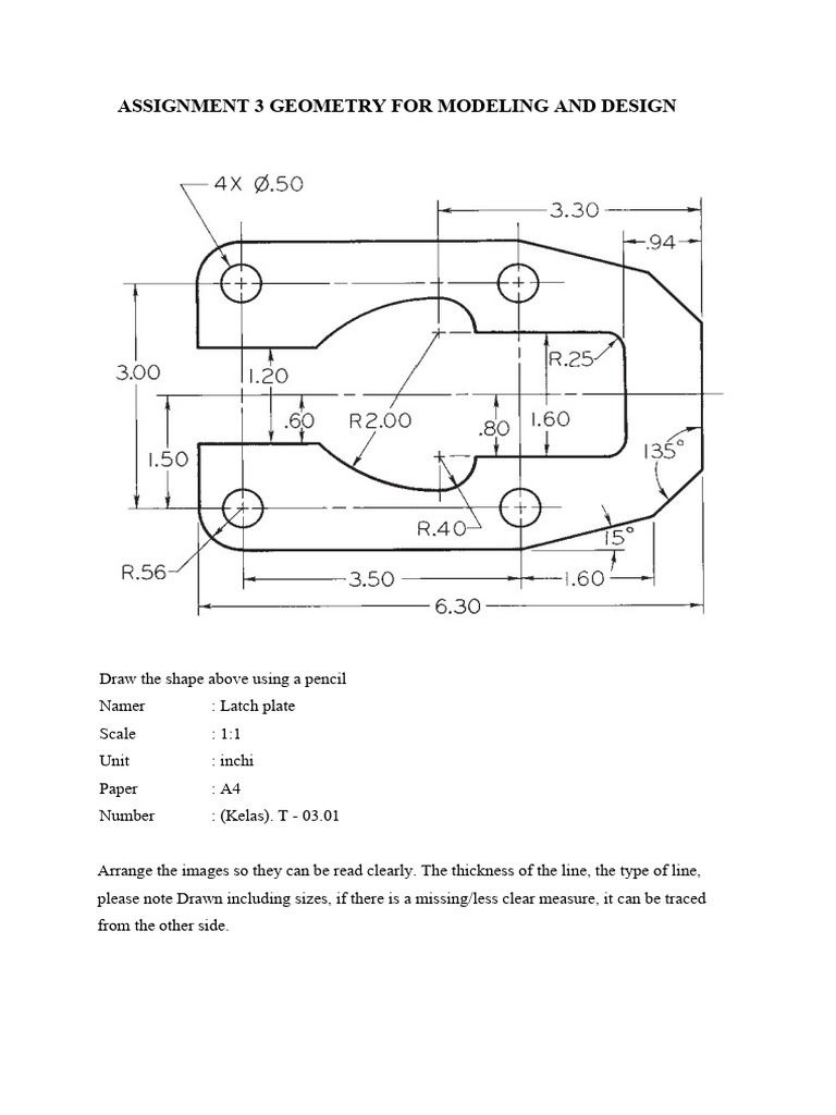 Geometry Assignment: Latch Plate Design | PDF