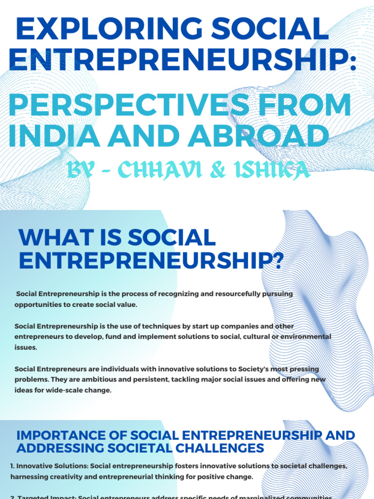 Social Entrepreneurship Insights: India & Global | PDF | Social ...