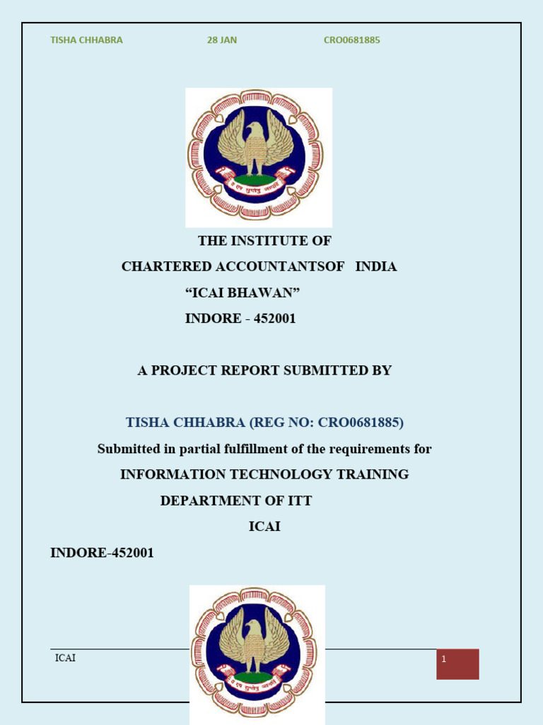 ITT Project Report by Tisha Chhabra | PDF | Microsoft Access ...