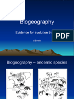 Biogeography and Evolution Theory