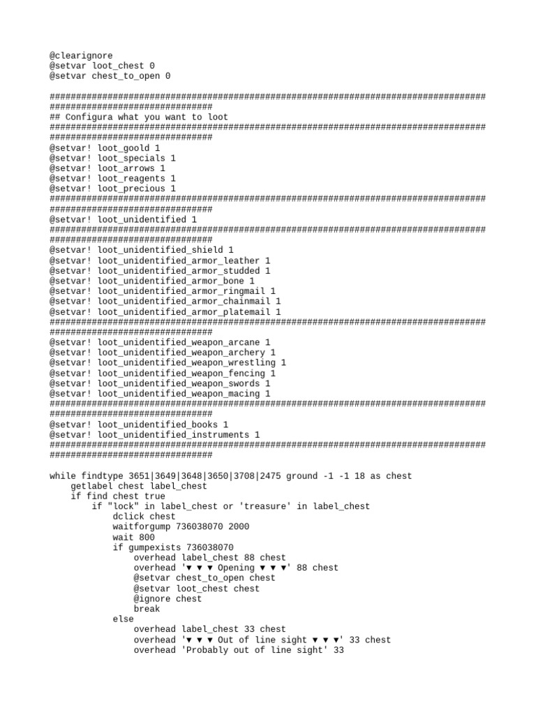Open and Loot Chests Script | PDF