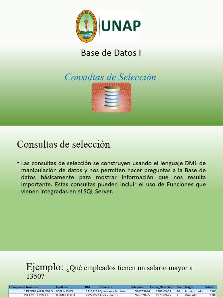 Consultas de Selección en SQL | PDF | SQL | Bases de datos