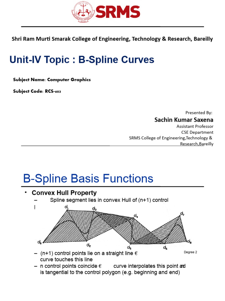 B-Spline Curves in Computer Graphics | PDF