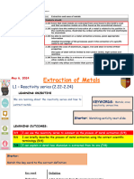 Lesson 1 - Extraction of Metals