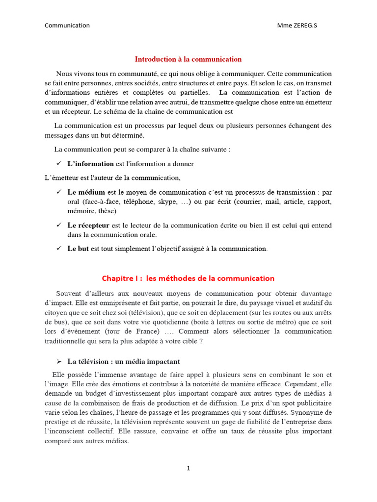 Méthodes et Techniques de Communication | PDF | la communication ...