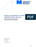 Projekt Zaliczeniowy Systemy Informatyczne CRM I Erp 1