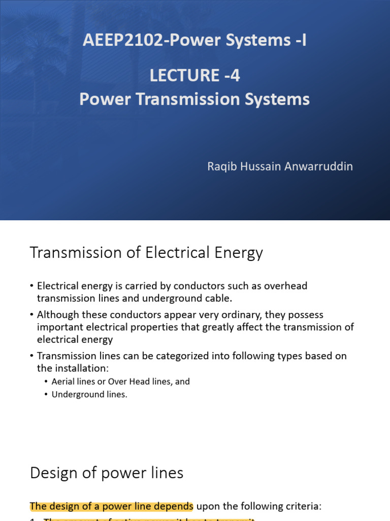 Power Transmission Systems Overview | PDF | Electric Power Transmission ...