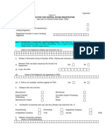 Excise Reg Form a 1