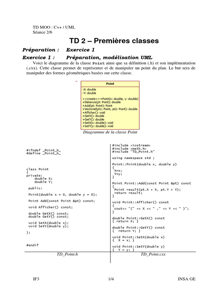 C++ et UML : Modélisation de Classes | PDF | C ++ | Informatique