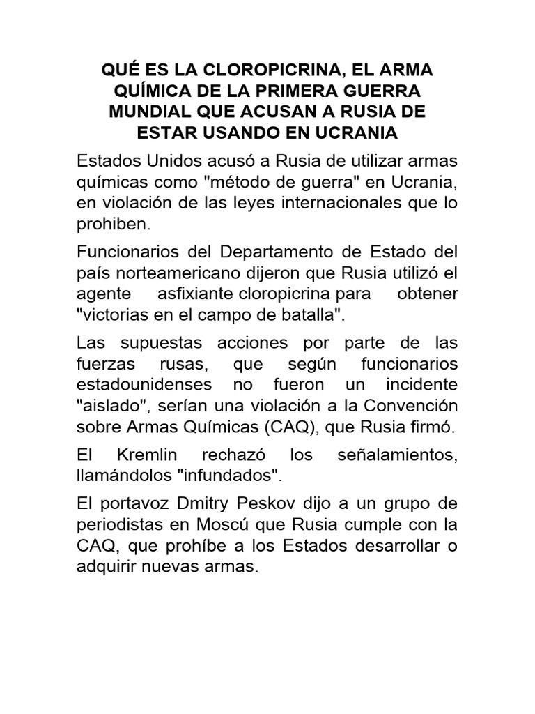 Qué Es La Cloropicrina PDF