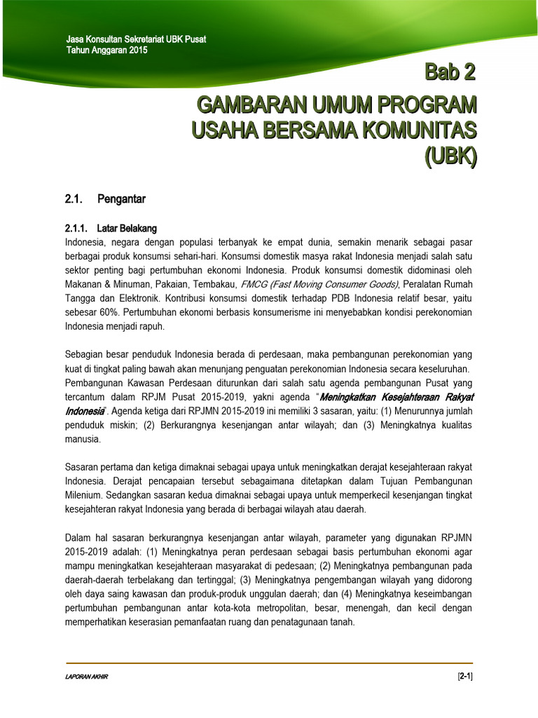 Program UBK untuk Pembangunan Perdesaan | PDF | Politik
