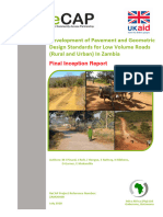 Pinardetal InfraAfrica 2018 DevelopmentLVRDesignStandardsZambia Inception AfCAP ZAM2060B 180718