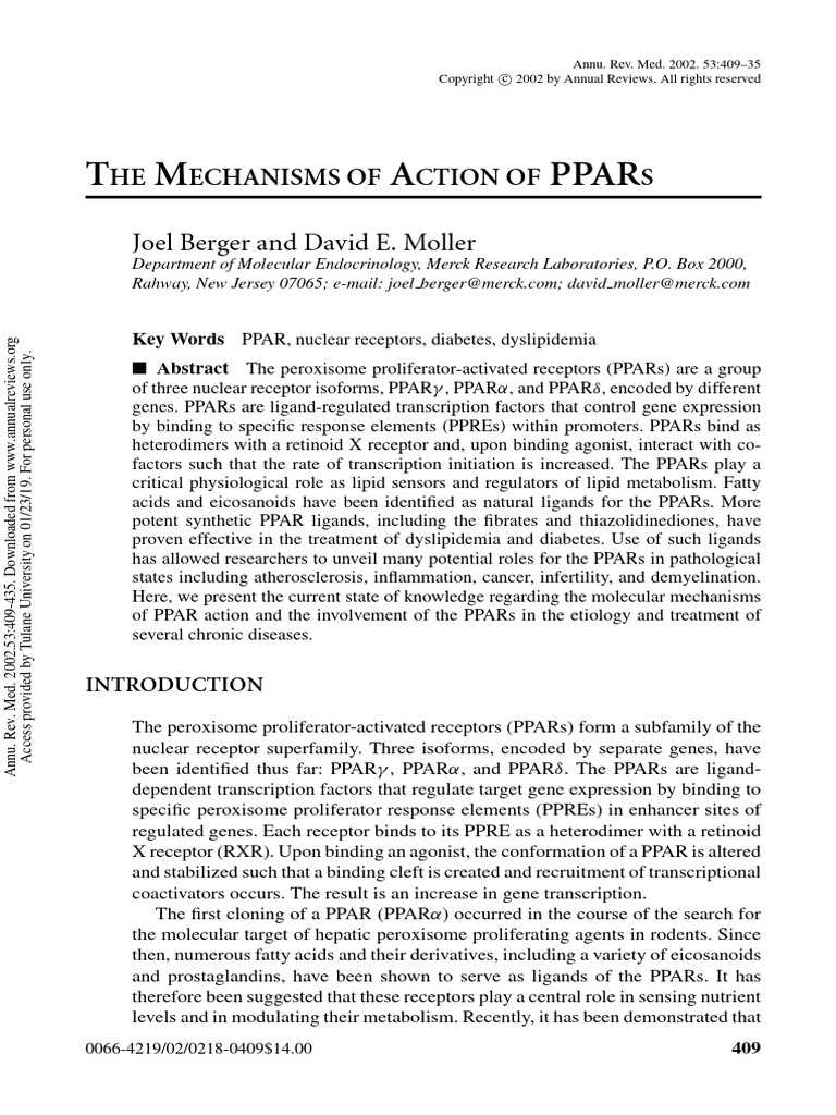 Paper PPAR | PDF | Adipocyte | Ligand (Biochemistry)
