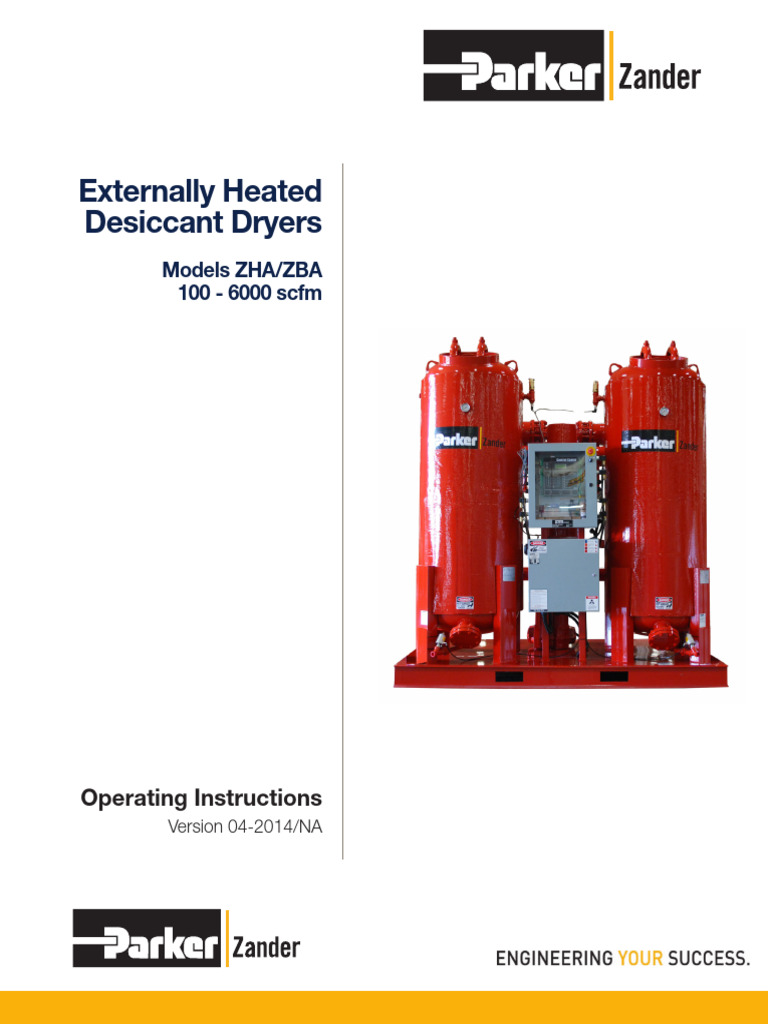 Parker ZHA/ZBA Dryer User Guide | PDF | Valve | Clothes Dryer