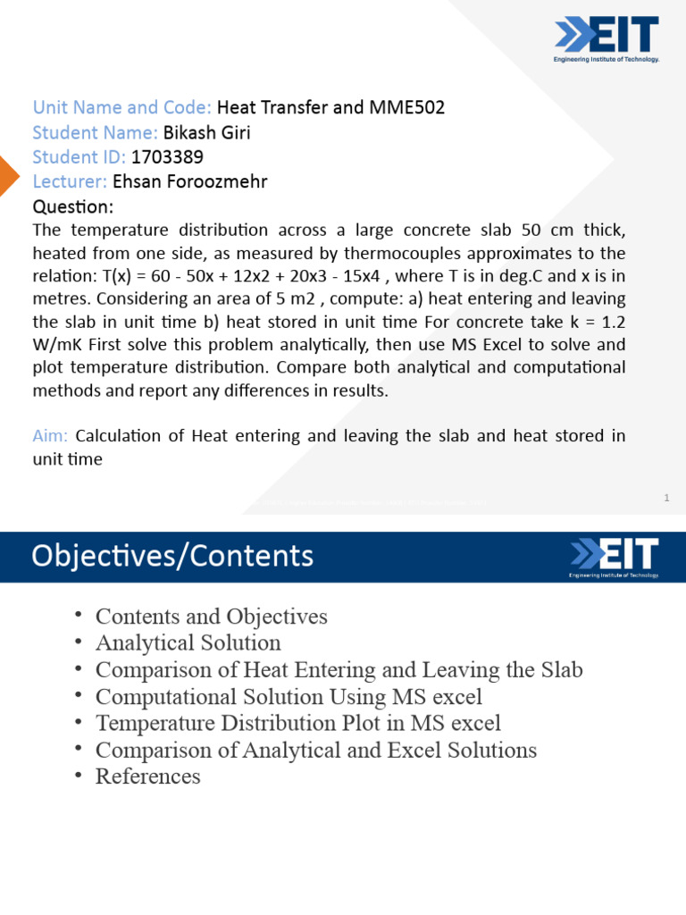 Heat Transfer Analysis of Concrete Slab | PDF | Heat | Thermal Conduction