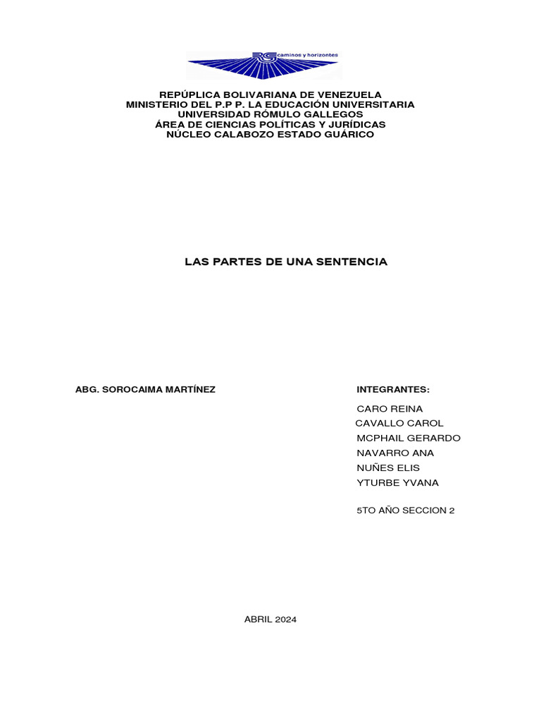 Explicación de Partes de una Sentencia | PDF | Sentencia (ley) | Ley