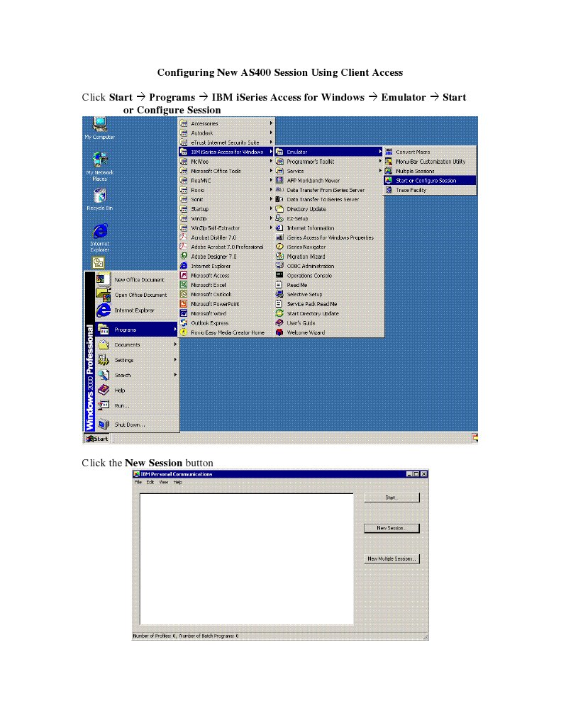 Configure AS400 Session in Client Access | PDF