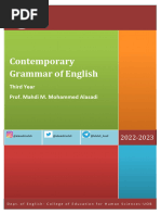 Contemporary Grammar of English: Third Year Prof. Mahdi M. Mohammed Alasadi