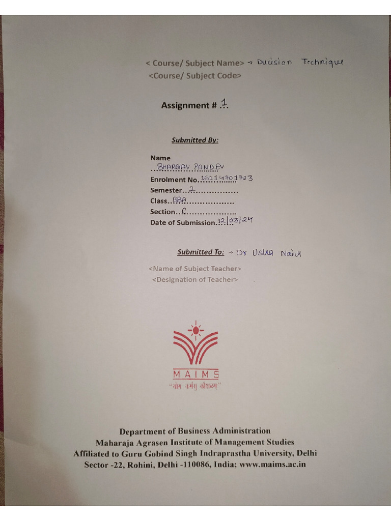 DT Assignment 1 | PDF
