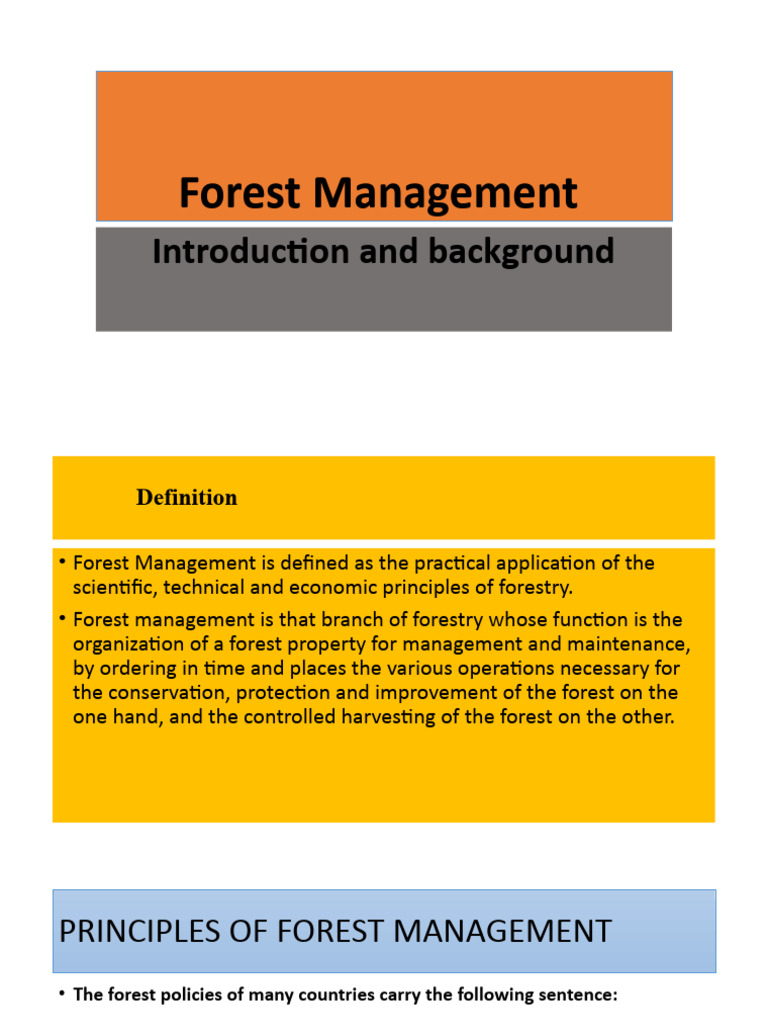 Principles and Objectives of Forest Management | PDF | Forestry | Forests