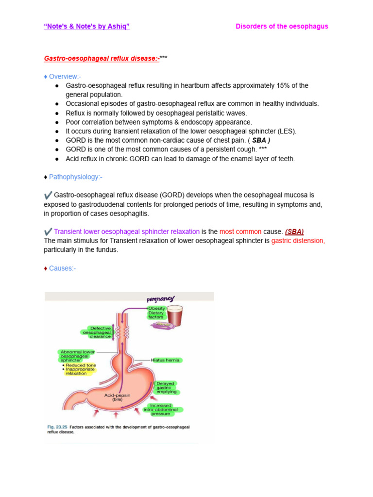 Disorders of the Oesophagus Review | PDF | Esophageal Cancer ...