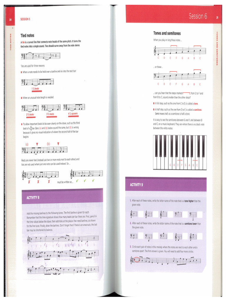 Task 6 And 7 Tones Semitones Accidentals Pdf