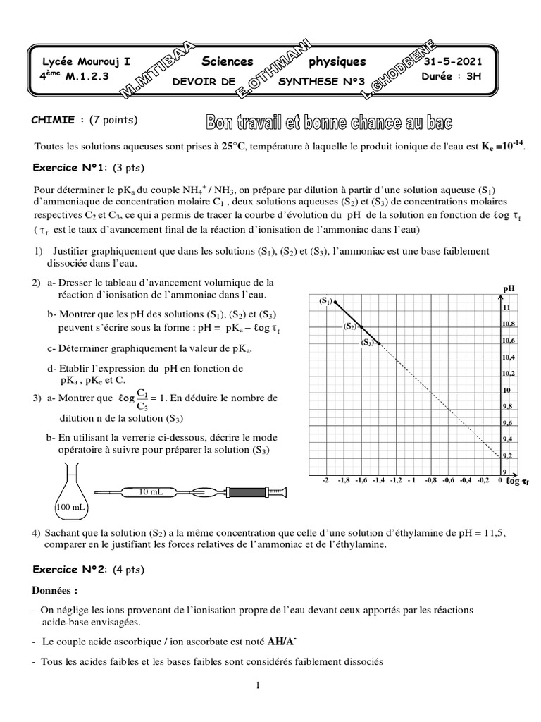 Analyse des solutions acido-basiques en chimie | PDF | Acide | Ph