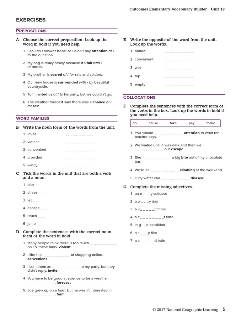 Vocabulary Exercises and Word Forms | PDF | Language Families | Languages