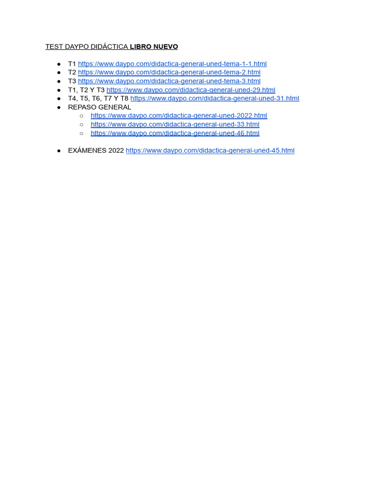 Daypo Didáctica General Exam Guide | PDF