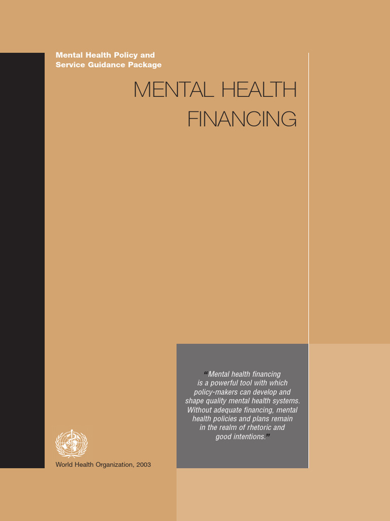 Mental Health Financing Guidelines | PDF | Policy | Health Care