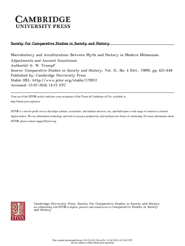 Cambridge university press society for comparative studies in society