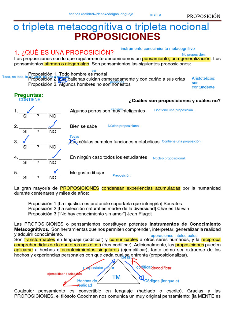 Propuestas y Proposiciones Aristotélicas | PDF | Proposición | Pensamiento