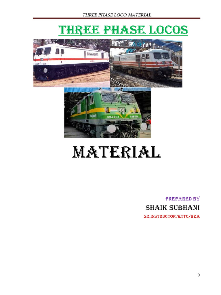 Three Phase Locos Pdf Electric Motor Alternating Current