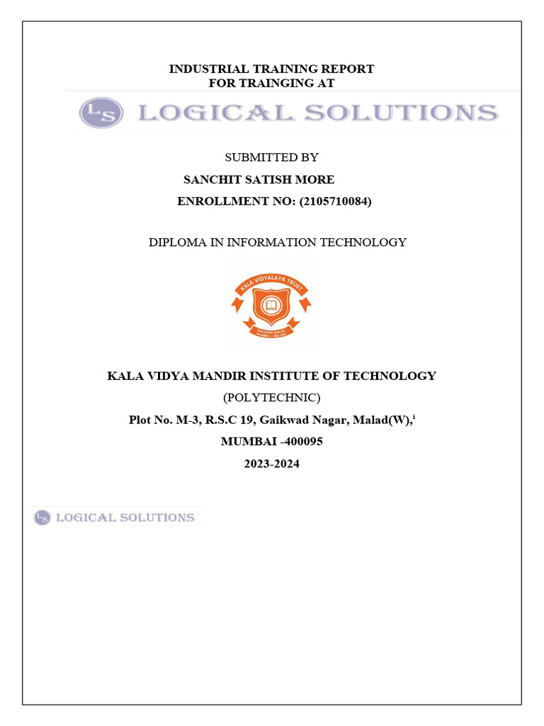 Industrial Training Completion Report | PDF | Mean Squared Error ...