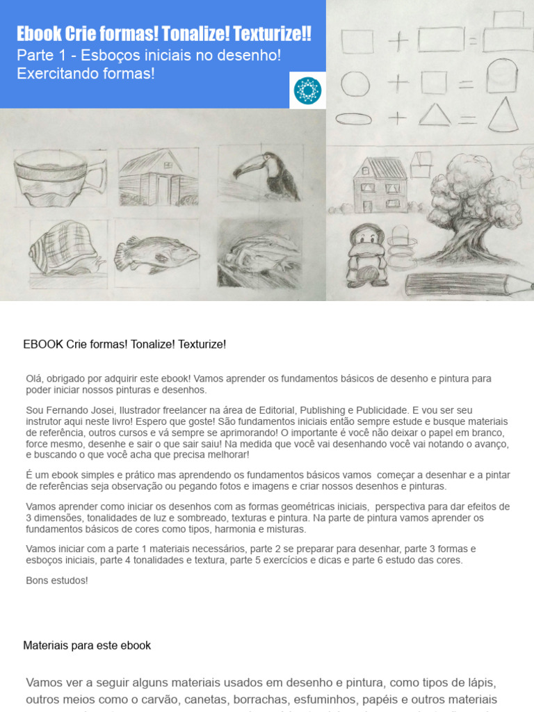 Apostila de Desenho para Iniciantes PDF Gratis Livro Crie Formas ...