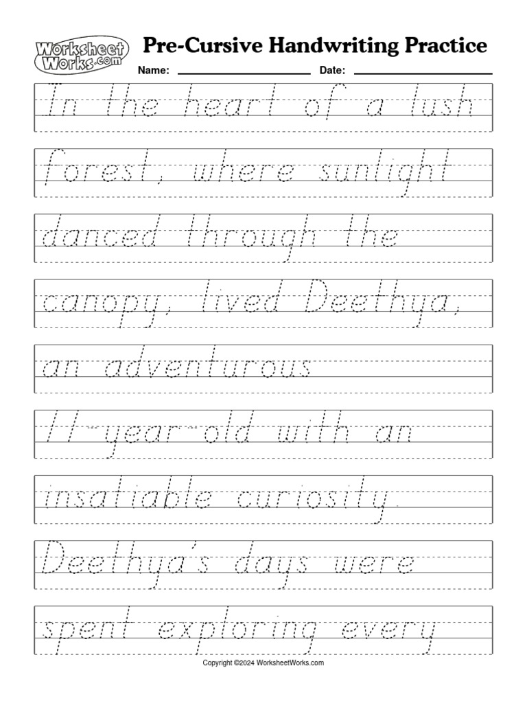 WorksheetWorks_PreCursive_Handwriting_Practice_1 PDF
