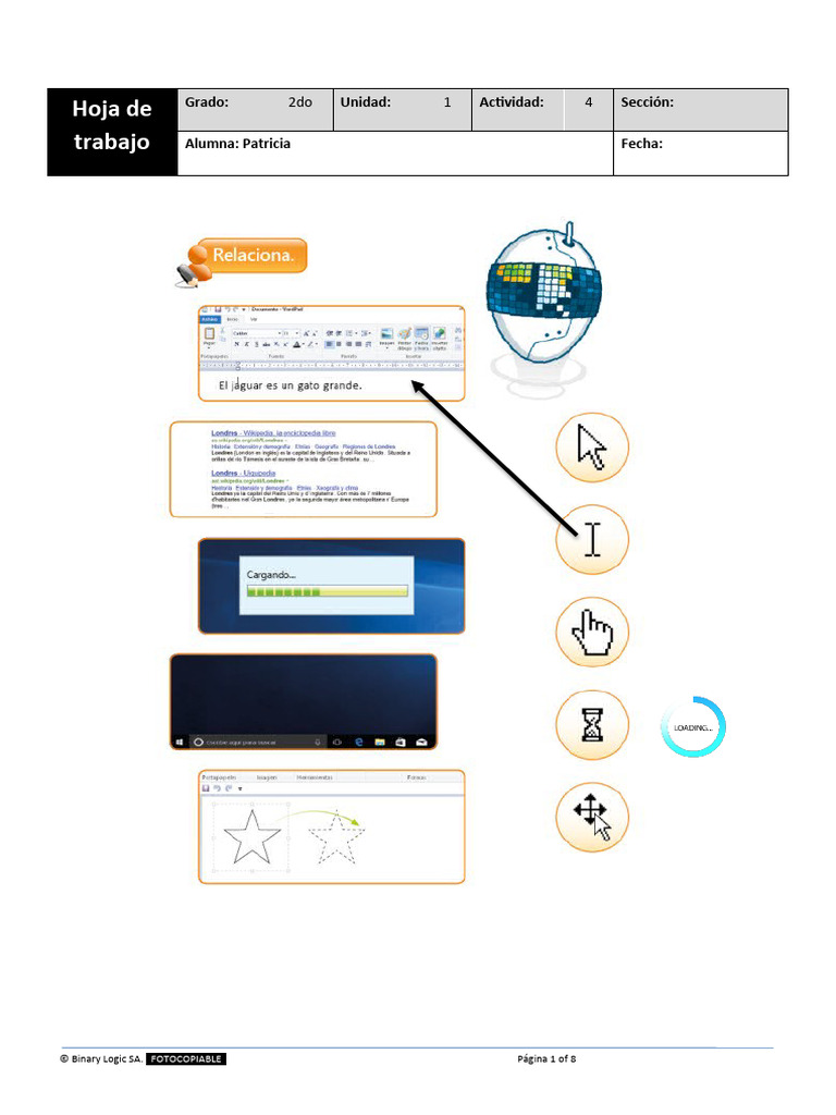 Actividad de informática para 2do grado | PDF | Microsoft Windows ...