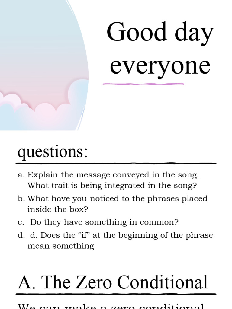 Understanding Zero and First Conditionals | PDF | Clause | Linguistics