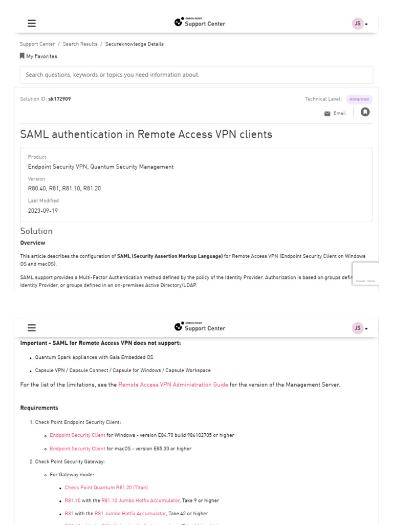 SAML Authentication in Remote Access VPN Clients | PDF | Virtual ...