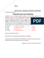 Andamarca Certificados de Posesion 2023