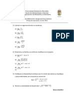 4 LISTA DE EXERCÍCIOS Limites No Infinito - Limites Infinitos - Continuidade 26-04-2024