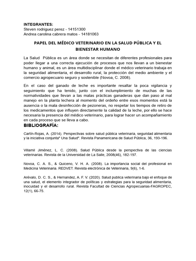 Medico Veterinario en La Salud Publica | PDF | Ciencia y matemáticas ...