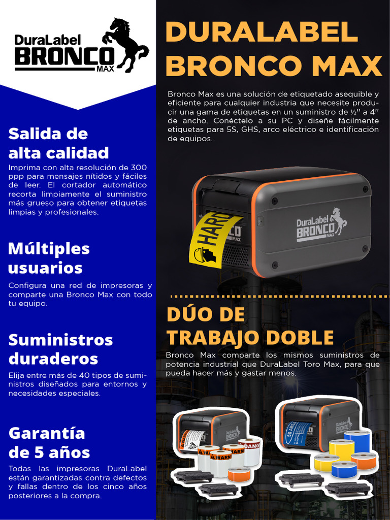 Impresora de Etiquetas Bronco Max: Eficiencia y Calidad | PDF ...