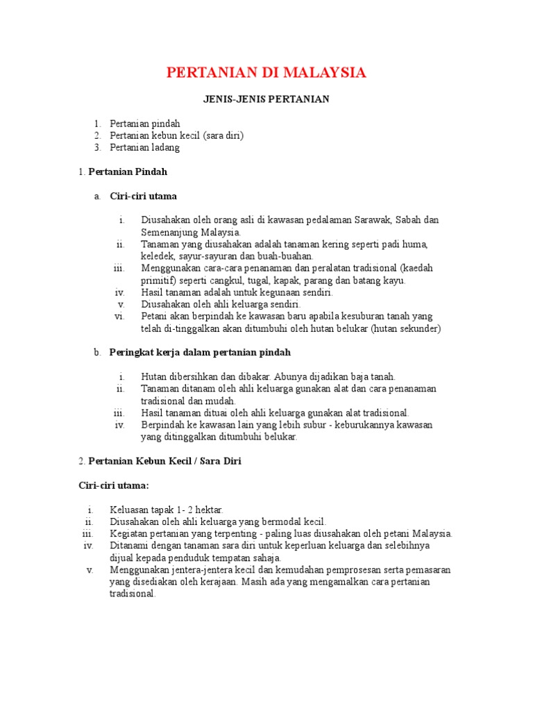 Pertanian Di Malaysia Pdf
