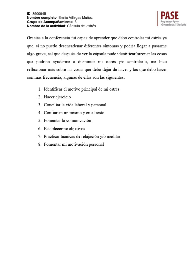 Estrategias para Controlar el Estrés | PDF | Crecimiento personal y ...