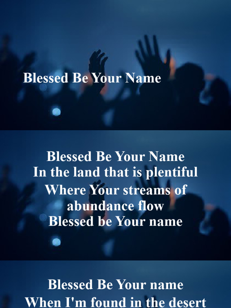 Blessed be your name the blessing lyrics pdf weekly torah readings