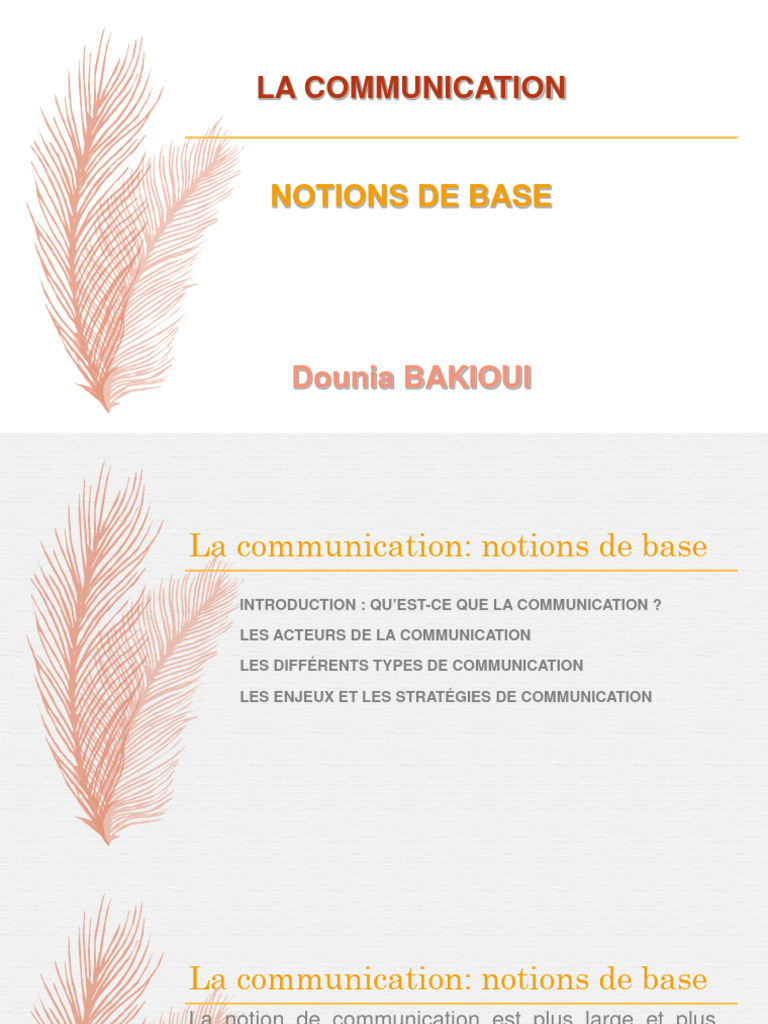 Notions de base de la communication | PDF | la communication